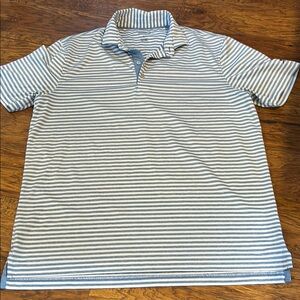 Johnny-O / Striped Polo Shirt - Blue and White